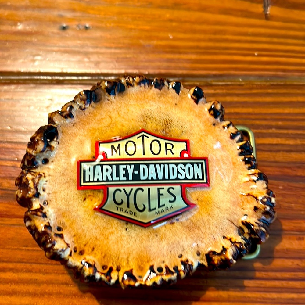 Harley Davidson antler belt buckle